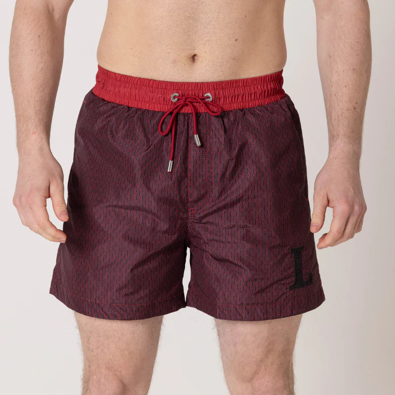 Lanka Black 'L' Swim Shorts - Red